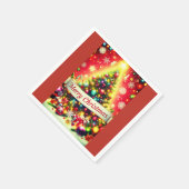 "Frohe Weihnachtsbaum mit farbenfrohen Ornamenten Serviette (Ecke)
