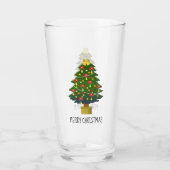 Frohe Weihnachtsbaum mit Licht Glas (Rückseite)