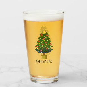 Frohe Weihnachtsbaum mit Licht Glas