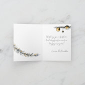 Frohe Weihnachtsbaum mit Ornamenten Feiertagskarte (Innenseite)