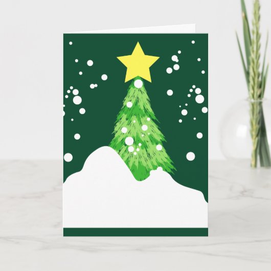Frohe Weihnachtsbaum mit Schnee Feiertagskarte (Vorderseite)
