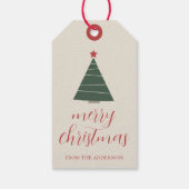 Frohe Weihnachtsbaum mit Star Personalisiert Geschenkanhänger (Rückseite)