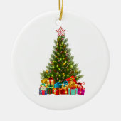 Frohe Weihnachtsbaum mit Star Presents Holiday Keramik Ornament (Vorne)