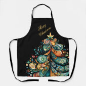 Frohe Weihnachtsbaum Modern Boho Chic Schürze (Vorderseite)