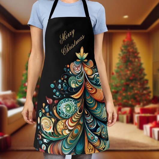 Frohe Weihnachtsbaum Modern Boho Chic Schürze