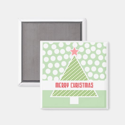 Frohe Weihnachtsbaum Moderne Weihnachtsgeschenkmag Magnet (Vorderseite/Rückseite)
