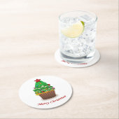 Frohe Weihnachtsbaum Muffin Cupcake Runder Pappuntersetzer (Vor Ort)