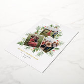 Frohe Weihnachtsbaum Multi-Foto Folien Feiertagskarte (Gedreht)