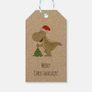 Frohe Weihnachtsbaum Niedliche Dinosaurier-Weihnac Geschenkanhänger