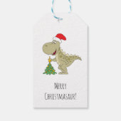 Frohe Weihnachtsbaum Niedliche Dinosaurier-Weihnac Geschenkanhänger (Rückseite)