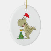 Frohe Weihnachtsbaum Niedliche Dinosaurier-Weihnac Keramik Ornament (Rechts)