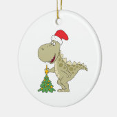 Frohe Weihnachtsbaum Niedliche Dinosaurier-Weihnac Keramik Ornament (Links)