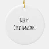 Frohe Weihnachtsbaum Niedliche Dinosaurier-Weihnac Keramik Ornament (Hinten)