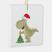 Frohe Weihnachtsbaum Niedliche Dinosaurier-Weihnac Keramikornament (Rechts)