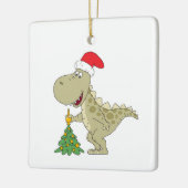 Frohe Weihnachtsbaum Niedliche Dinosaurier-Weihnac Keramikornament (Links)