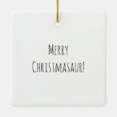 Frohe Weihnachtsbaum Niedliche Dinosaurier-Weihnac Keramikornament (Rückseite)