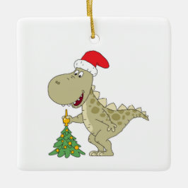 Frohe Weihnachtsbaum Niedliche Dinosaurier-Weihnac Keramikornament