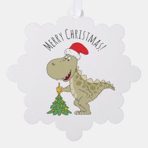 Frohe Weihnachtsbaum Niedliche Dinosaurier-Weihnac Ornament Karte