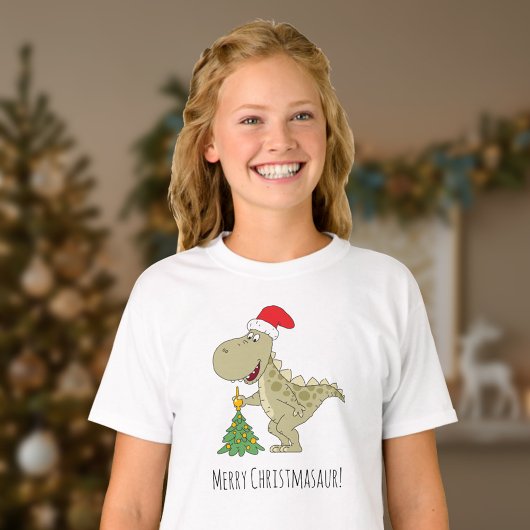 Frohe Weihnachtsbaum Niedliche Dinosaurier-Weihnac T-Shirt