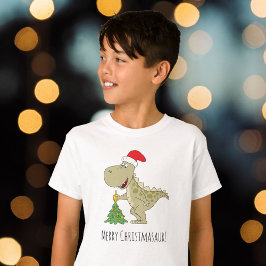 Frohe Weihnachtsbaum Niedliche Dinosaurier-Weihnac T-Shirt