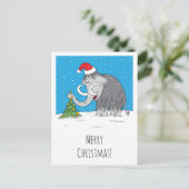 Frohe Weihnachtsbaum Niedliche Mammoth-Weihnachtsm Feiertagspostkarte (Stehend Vorderseite)