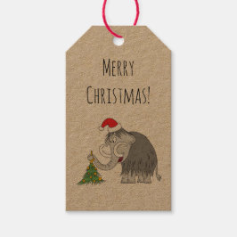 Frohe Weihnachtsbaum Niedliche Mammoth-Weihnachtsm Geschenkanhänger