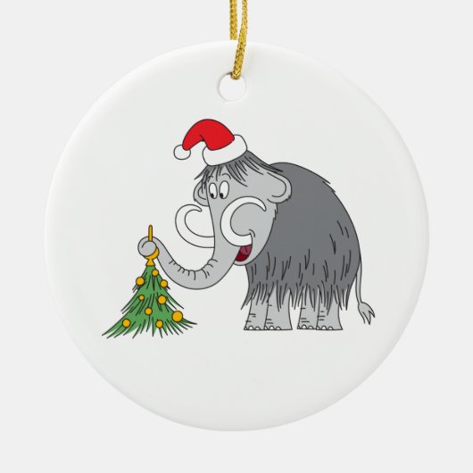 Frohe Weihnachtsbaum Niedliche Mammoth-Weihnachtsm Keramik Ornament (Vorne)