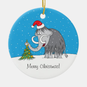 Frohe Weihnachtsbaum Niedliche Mammoth-Weihnachtsm Keramik Ornament