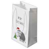 Frohe Weihnachtsbaum Niedliche Mammoth Weihnachtsm Kleine Geschenktüte (Rückseite Schrägansicht)