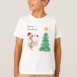 Frohe Weihnachtsbaum Niedliche Welpe Hund Weihnach T-Shirt