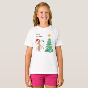 Frohe Weihnachtsbaum Niedliche Welpe Hund Weihnach T-Shirt