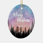 Frohe Weihnachtsbaum Night Gradienten Skript Wald Keramik Ornament (Rechts)