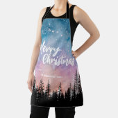 Frohe Weihnachtsbaum Night Gradienten Skript Wald Schürze (InSitu)