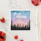 Frohe Weihnachtsbaum Night Gradienten Skript Wald Serviette (Beispiel)