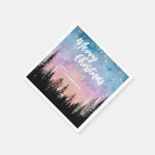 Frohe Weihnachtsbaum Night Gradienten Skript Wald Serviette (Ecke)