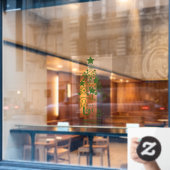 Frohe Weihnachtsbaum Peace Liebe Joy Custom Fensteraufkleber (Café-Fenster)