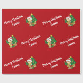 Frohe Weihnachtsbaum-Personalisation Name Geschenkpapier (Flach)