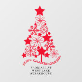Frohe Weihnachtsbaum Personalisiert Fensteraufkleber (Blatt)