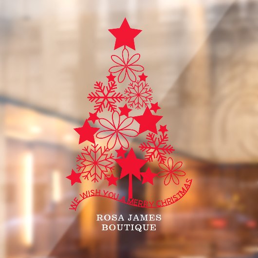 Frohe Weihnachtsbaum Personalisiert Fensteraufkleber (Blatt 2)