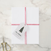 Frohe Weihnachtsbaum-Personalisierte Grüße und Nam Geschenkanhänger (Mit Garn)