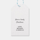 Frohe Weihnachtsbaum Pine Cones Holly Mistletoe Geschenkanhänger (Rückseite)