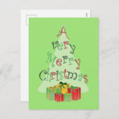 Frohe Weihnachtsbaum Postcard Feiertagspostkarte (Vorne/Hinten)