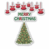 Frohe Weihnachtsbaum präsentiert Feiertag Aufkleber (Vorderseite)