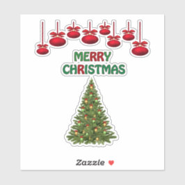 Frohe Weihnachtsbaum präsentiert Feiertag Aufkleber