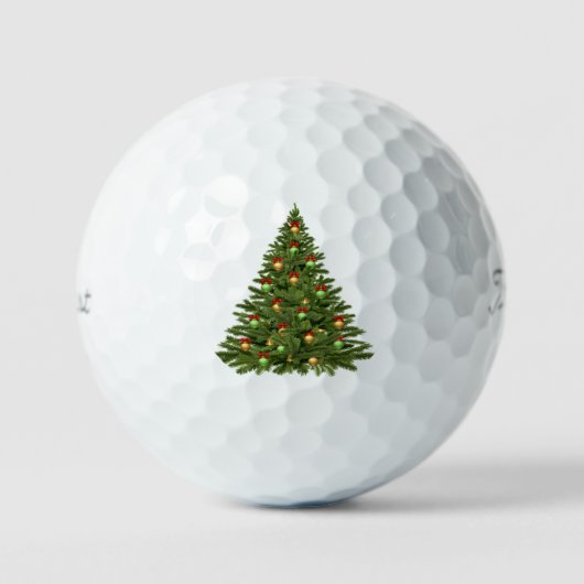 Frohe Weihnachtsbaum präsentiert Feiertag Golfball (Vorderseite)