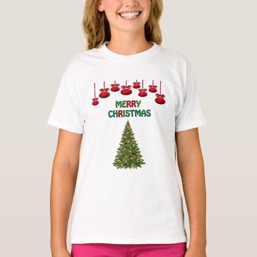 Frohe Weihnachtsbaum präsentiert Feiertag T-Shirt (Vorderseite)