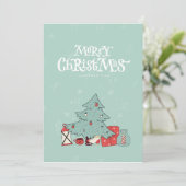 Frohe Weihnachtsbaum & Presents Weihnachtskarte-12 Feiertagskarte (Stehend Vorderseite)
