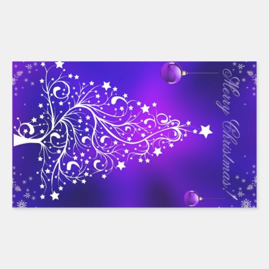 Frohe Weihnachtsbaum Rechteckiger Aufkleber (Vorderseite)