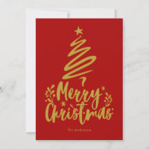 Frohe Weihnachtsbaum Red Christmas Card