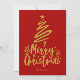 Frohe Weihnachtsbaum Red Christmas Card Feiertagskarte